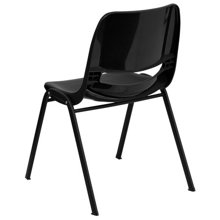 Flash Furniture Stack Chair, Frame, Black, 12" RUT-12-PDR-BLACK-GG
